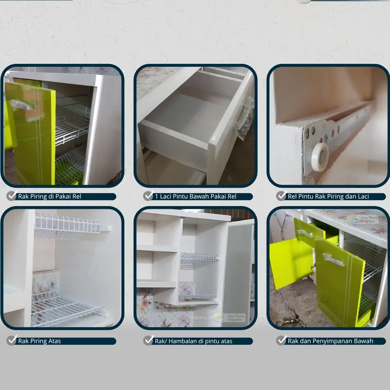 Lemari Rak Sayur Duco | Rak Piring | Rak Dapur Minimalis 2 Pintu 2