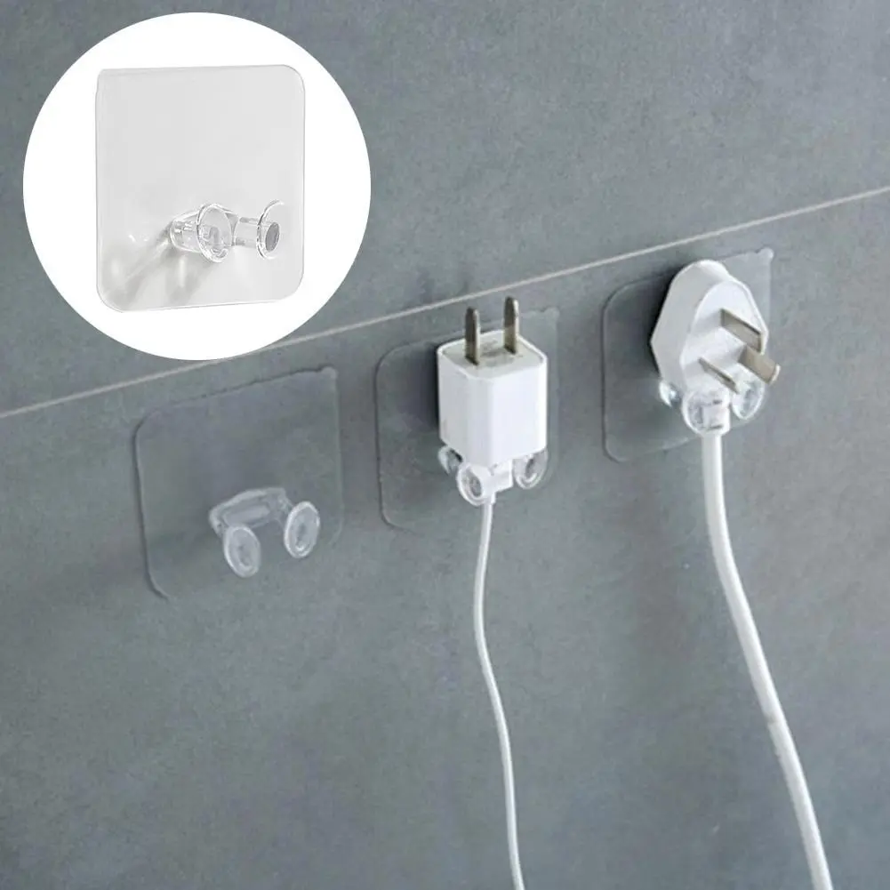 1pcs Wall Storage Hook Power Plug Socket Holder Wall Adhesive Office Home Hanger V2J0