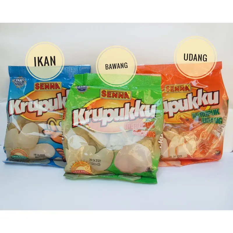 Senna Krupukku Krupuk Udang 200gr (Rasa Bawang/Ikan/Udang) 1
