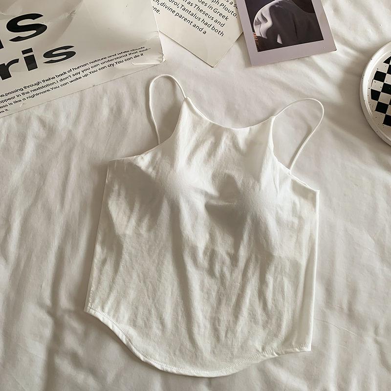 Product Introduction of Pure Hot Girl Camisole Women with Chest Pad Inner Wear Outer Wear Beauty Back Design Sense Slim Fit Sleeveless Top Women 13