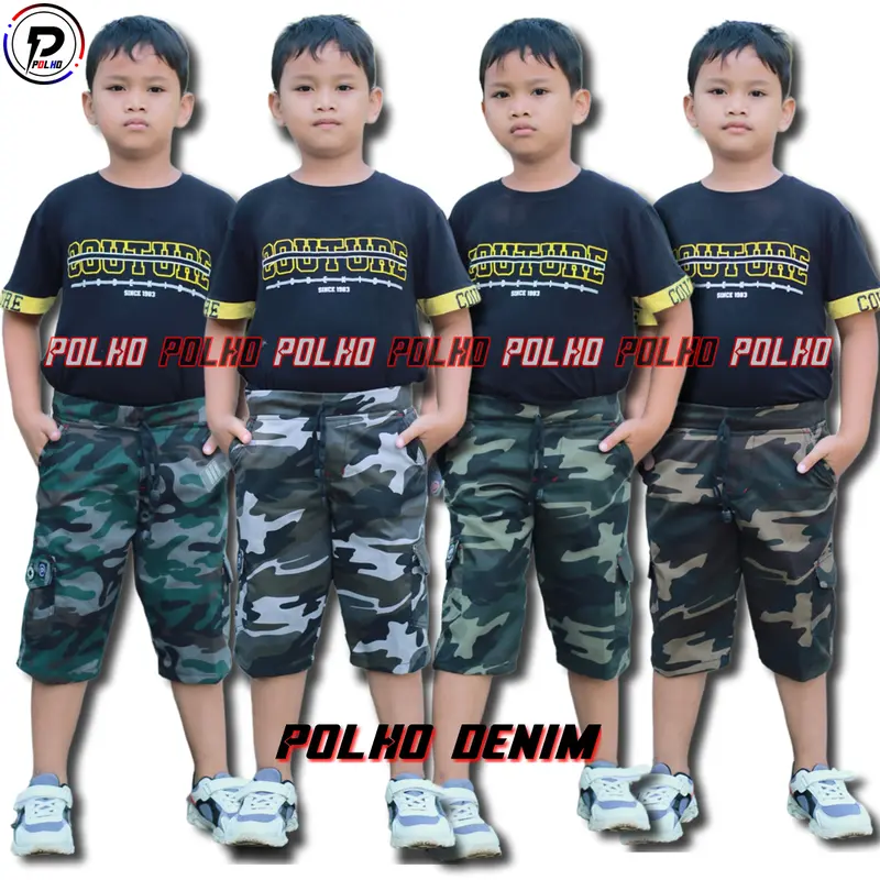Celana Anak Cargo Doreng Pendek 5-12 tahun by POLHO DENIM 2