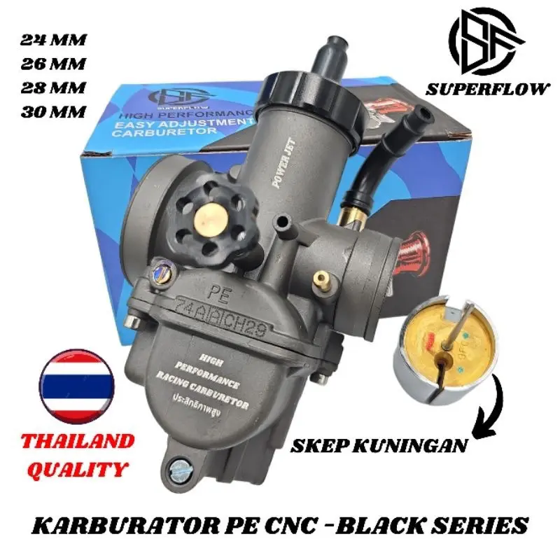 KARBURATOR KARBU PE 24 26 28 SUPERFLOW - KARBURATOR KARBU PE24 PE26 PE28 SUPERFLOW RACING SKEP KUNINGAN