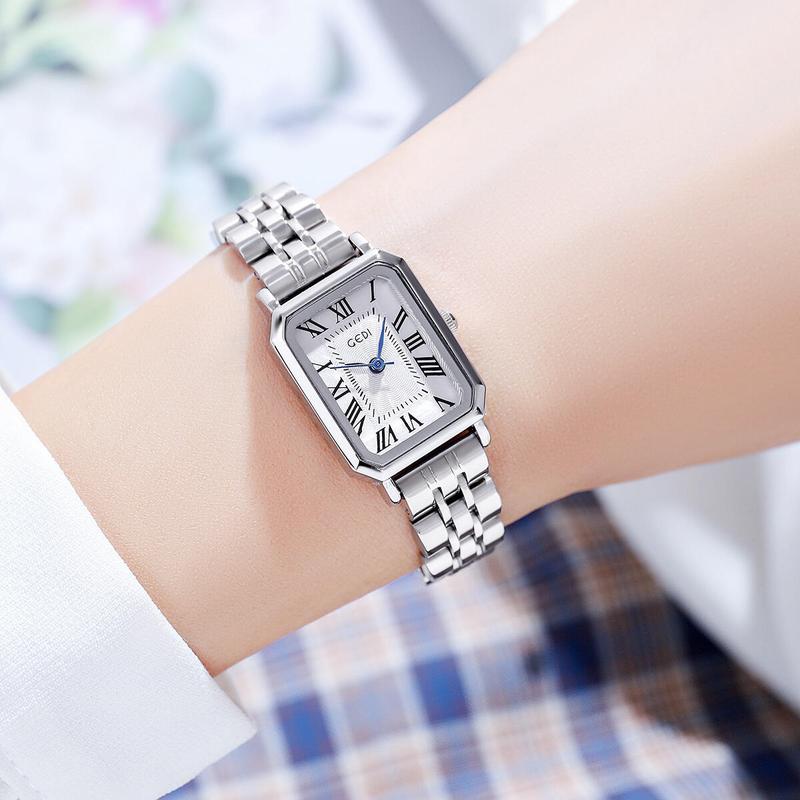 Product Introduction of Goethe French INS Simple Square Stainless Quartz Steel Band Women's Watch 0