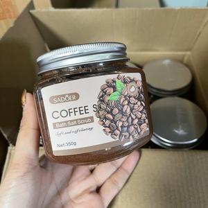 Scrub Garam Mandian Buah Kopi Kelapa, Melembapkan Kulit, Pembersihan Lembut, Pek Kombo Pengelupasan, 350g Body Care Koko
