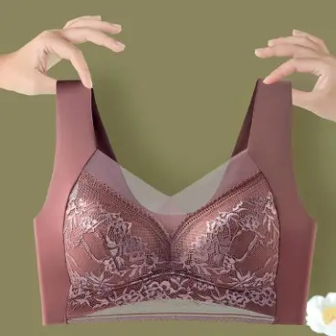 Celyne Push Up Bra Seamless Wanita Motif Renda Polos Punggung Tali Silang Ukuran Jumbo 9052 Bh Busa 6