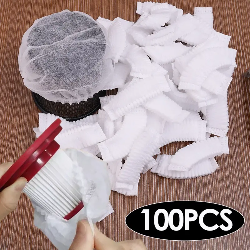 Bộ Lọc Máy Hút Bụi Gia Đình, 100 Cái, Dùng Một Lần, Bền, Lưới, Bộ Thu Gom Bụi, Phụ Kiện Nắp Lọc, Cho Máy Hút Bụi