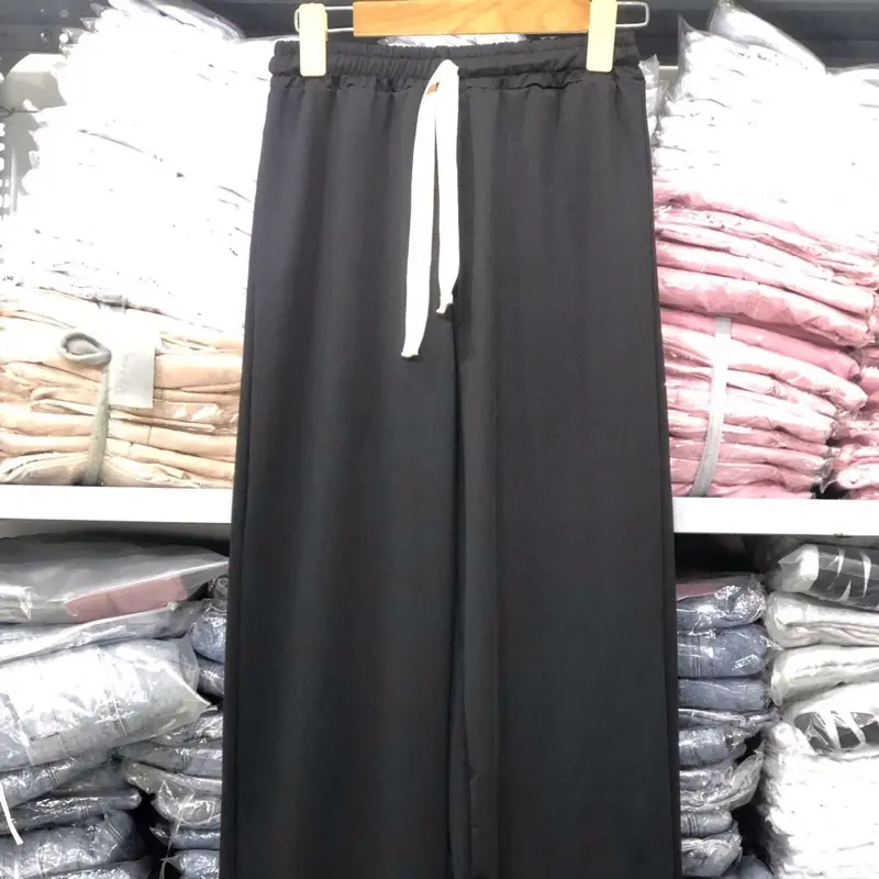 ( kèm ảnh thật) Sét quần ống rộng dây to + kèm áo phông nơ rúm đỏ phom rộng phong cách Hàn Quốc cho nữ - Top 4