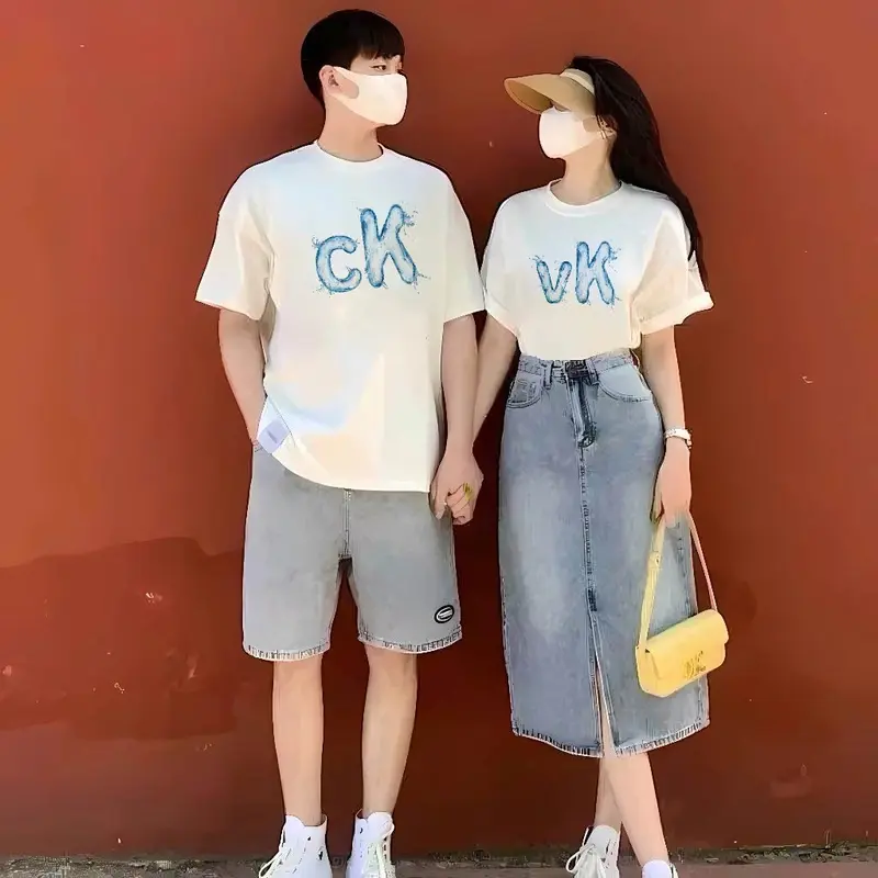 Áo thun, áo phông cặp nam nữ, áo đôi mặc với người yêu in hình CK-VK dễ thương (GIÁ 1 ÁO) chất cotton mềm mịn thoáng mát, phong cách năng động shatou  đồ Women  - Men Voi Top 0
