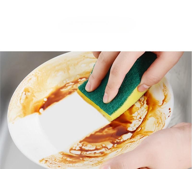 Product Introduction of Large thick dishwashing sponge cleaning block dishwashing cloth kitchen rag scouring pad dishwashing artifact non-stick oil 5