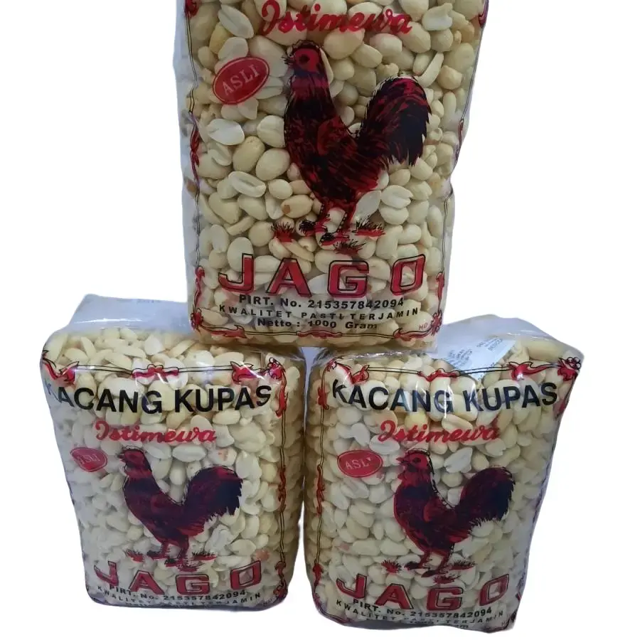Kacang Tanah Kupas "MENTAH" Cap Jago 1 KG Camilan Food