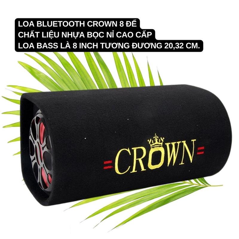 Loa Crown 8 đế tròn bản có Bluetooth, nguồn 12V, 24V và 220V Nghe Nhạc Củ Loa