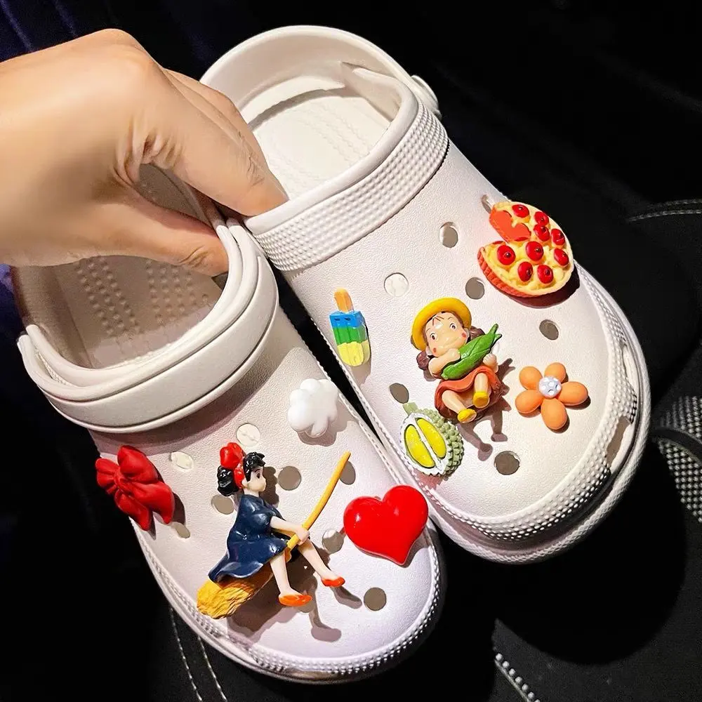 9pcs Ins Button Shoes Charm -croc /jibz /Button croc /Charm/DIY-Cute Cartoon Accessories