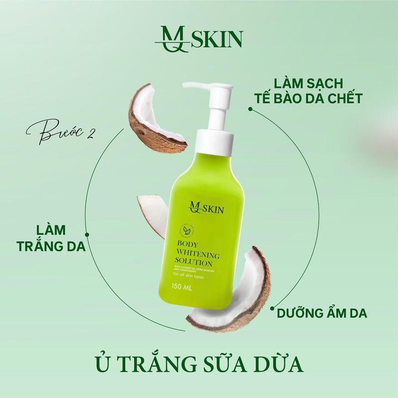 [MQSKIN] COMBO BODY DỊỆP LỤC  NÂNG CẤP CHỐNG NẮNG 150g .Ủ TRẮNG SỮA DỪA 150ML. TẨY TẾ BÀO CÀ PHÊ 150g 3
