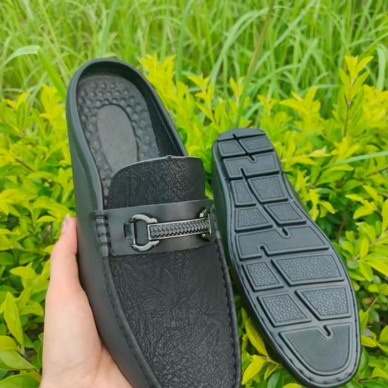 Giày sục da nam đế mềm có hạt matxa cực êm chân,giày hở gót,giày dự tiệc  Shoes Cao Su S1 DéP 3