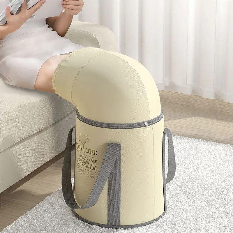 Túi Ngâm Chân Cầm Tay Có Thể Gập Lại Cách Nhiệt Quá Mắt Cá Chân, Xô Đựng Chậu Rửa Chân Du Lịch Gia Dụng, Lọ Chuyên Dụng Cho Ngâm Chân Quá Đầu Gối