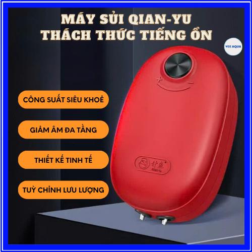  Máy Sủi Oxy QIANYU Siêu Êm  1 Vòi 2 Vòi  Kèm Dây và Đá Sủi Mịn Kết Hợp Combo Đĩa Sủi Nano Siêu Mịn 