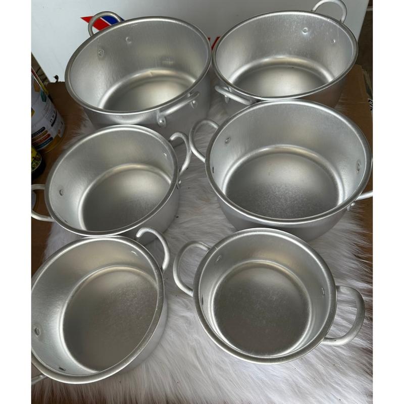 Bộ Nồi Nhôm 6 Cái - Xoong Nhôm Quốc Dân (0.5 kg - 3 kg gạo) Hàng VNXK