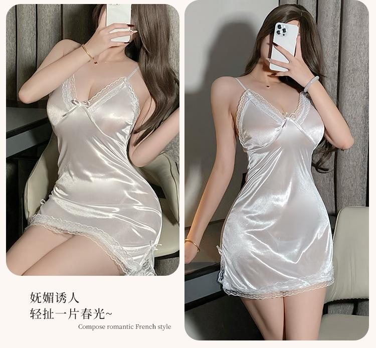 Product Introduction of Ladies sexy halter nightgown female thin lace pajamas Loungewear Nightwear 9