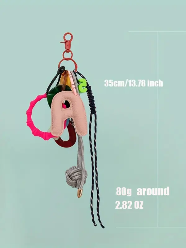 Letter Designed  Bag Charm, Fashionable Bag Keychain for Women & Men, Trendy All-match Bag Accessories for Birthday Gift 1