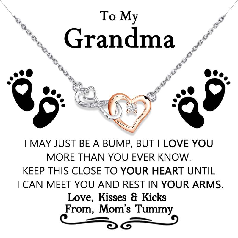 Grandma Gift Infinity Heart Pendant Necklace Message Card Gifts For ...