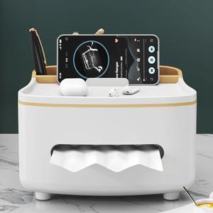 Kotak Tisu Mewah, Sesuai untuk Ruang Tamu dan Meja Kopi, dengan Penyimpanan Alat Kawalan Jauh, Pelbagai Fungsi, Desktop Rumah, Hiasan Desktop Kreatif, Perhiasan Fesyen, 2025 kalis air with transparent lid kotak & tong penyimpanan Supplies