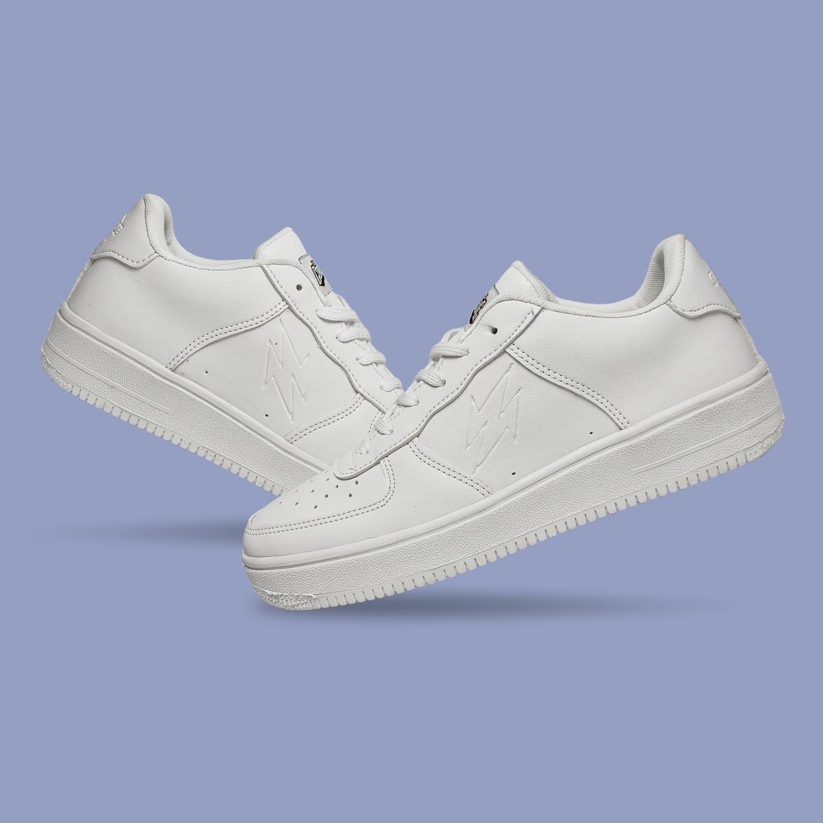 Sepatu Corvalue - Sepatu Sneakers Kasual Pria Wanita002 Hiratsuka Full white Casual Shoes Sneakers putih Kerja