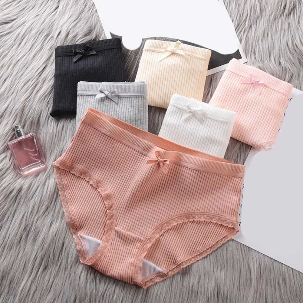 Womens Fashion Student Underwear Comfortable Mid Rise Cute Large Size Breathable