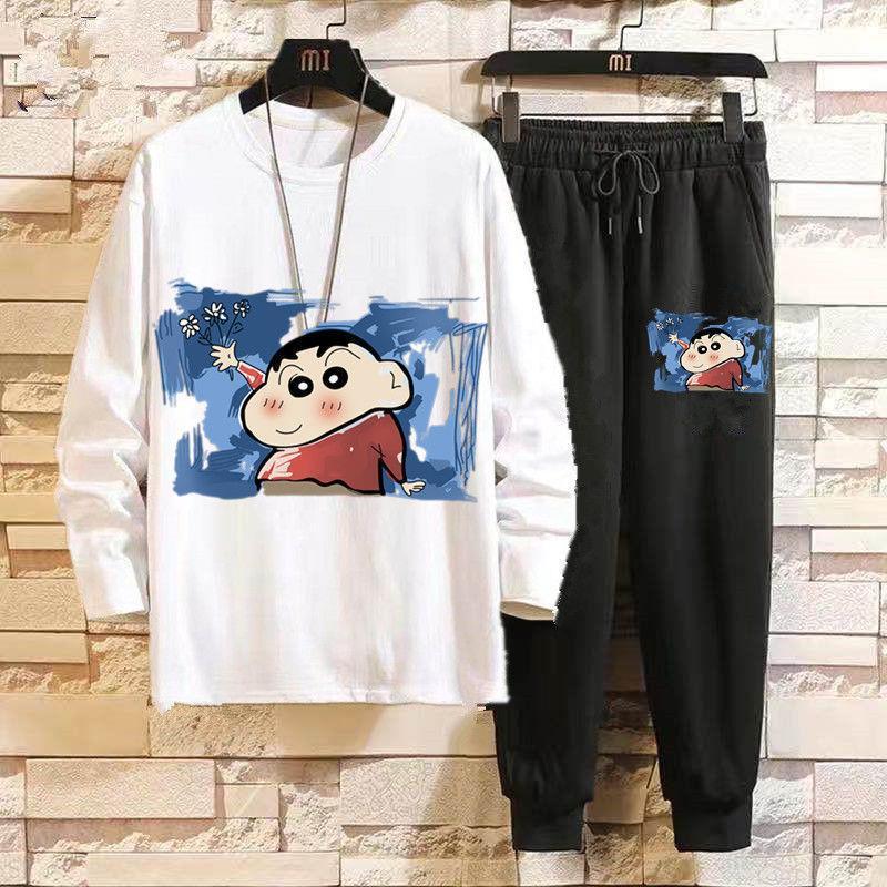 Product Introduction of Bộ Đồ Naruto, Dành Cho Học Sinh Nam, Phong Cách Anime Đi Chơi Áo Phông Dài Tay, Quần Thường Ngày Cropped Xén, Bộ 1 / 2, Hàng Mới Về Thu Đông 2024 Menswear Thun 6