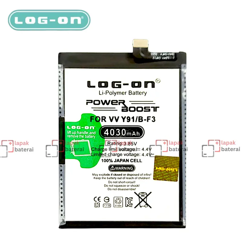 Baterai Log On B-F3 Untuk Vivo Y91 / Y93 / Y95 / Y91C BF3 Power Boost - Kapasitas 4030mAh Battery Batre - 1 Tahun Garansi 1