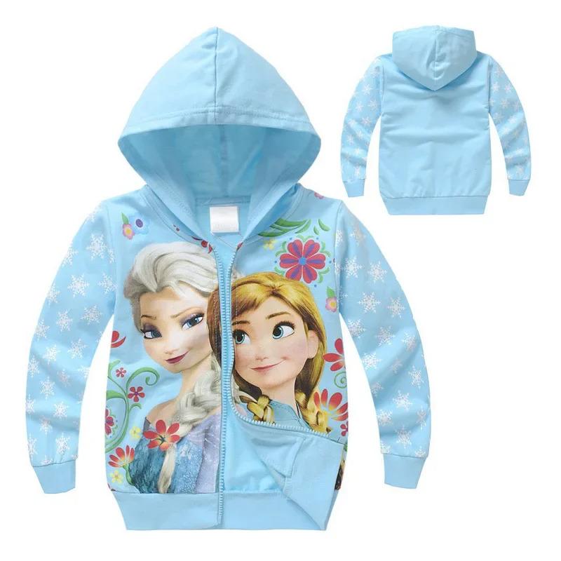 Product Introduction of Spring Autumn Kids Girls Cartoon Frozen Elsa Anna Jacket Coats Clothes Children Cotton Hooded Coat Tops Little Girls Clothing 10