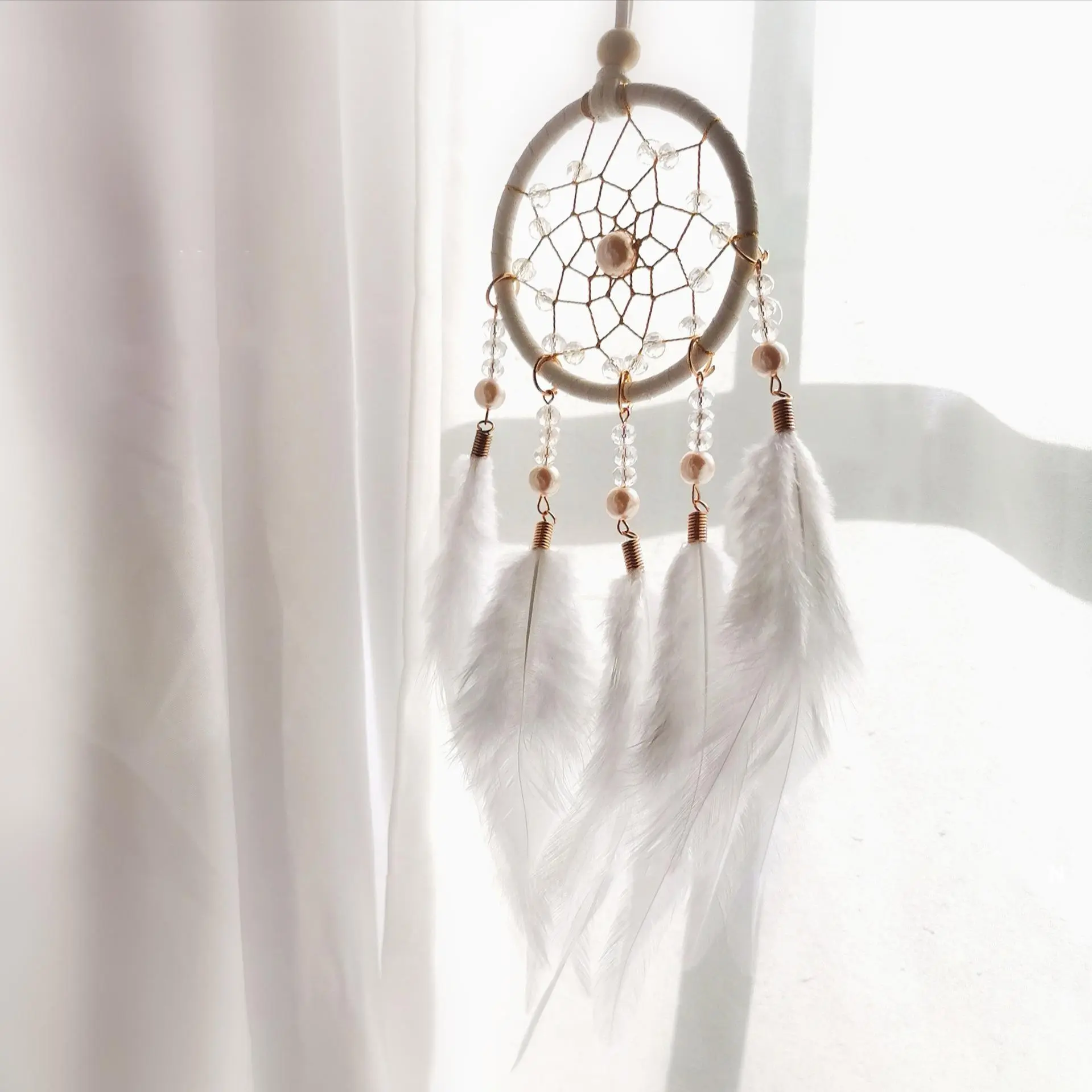 Dream Catcher with Feather, 1 Count Car Hanging Decoration, Hanging Decor For Home, Indoor