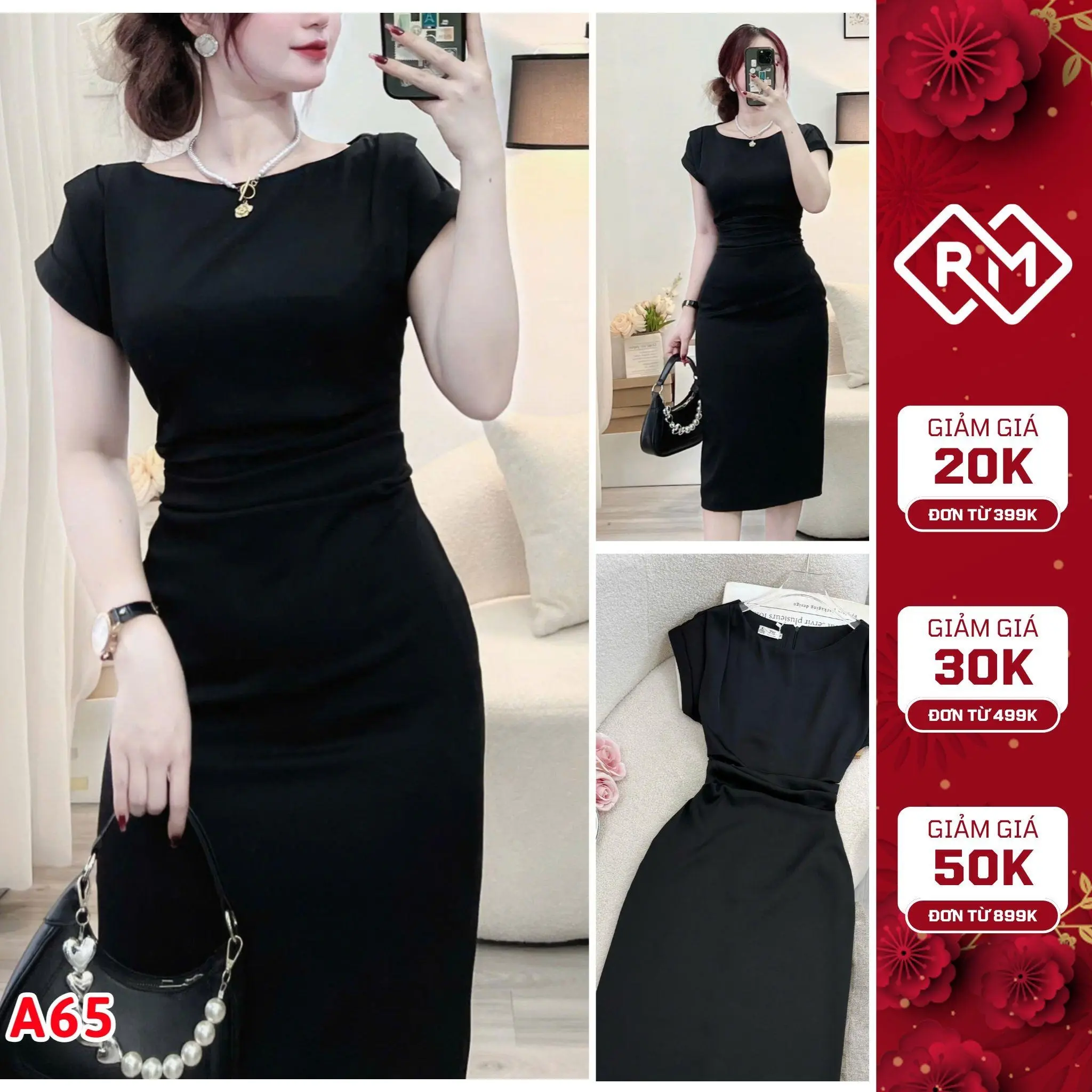 Váy Đen Cotton Chéo Màu Đen Trơn Thiết Kế Women Dress - Phù Hợp Đi Tiệc Dành Cho Nữ - Mã #A65
