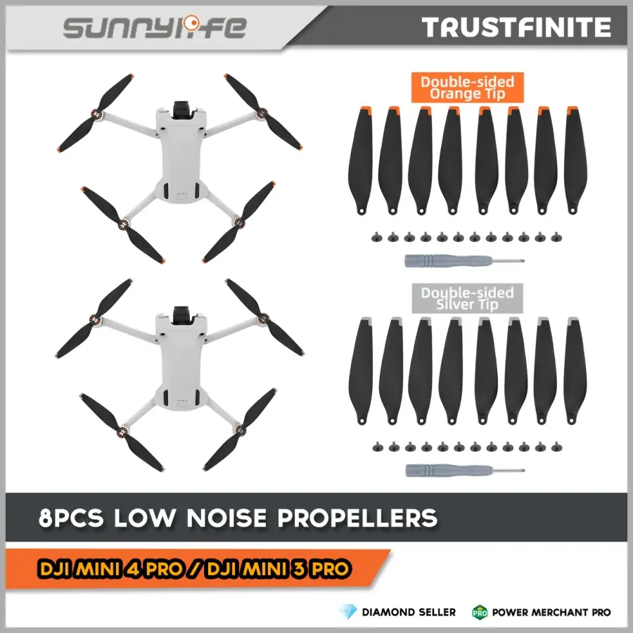 Sunnylife 8pcs Propeller Lightweight Low Noise for DJI Mini 4 / 3 Pro