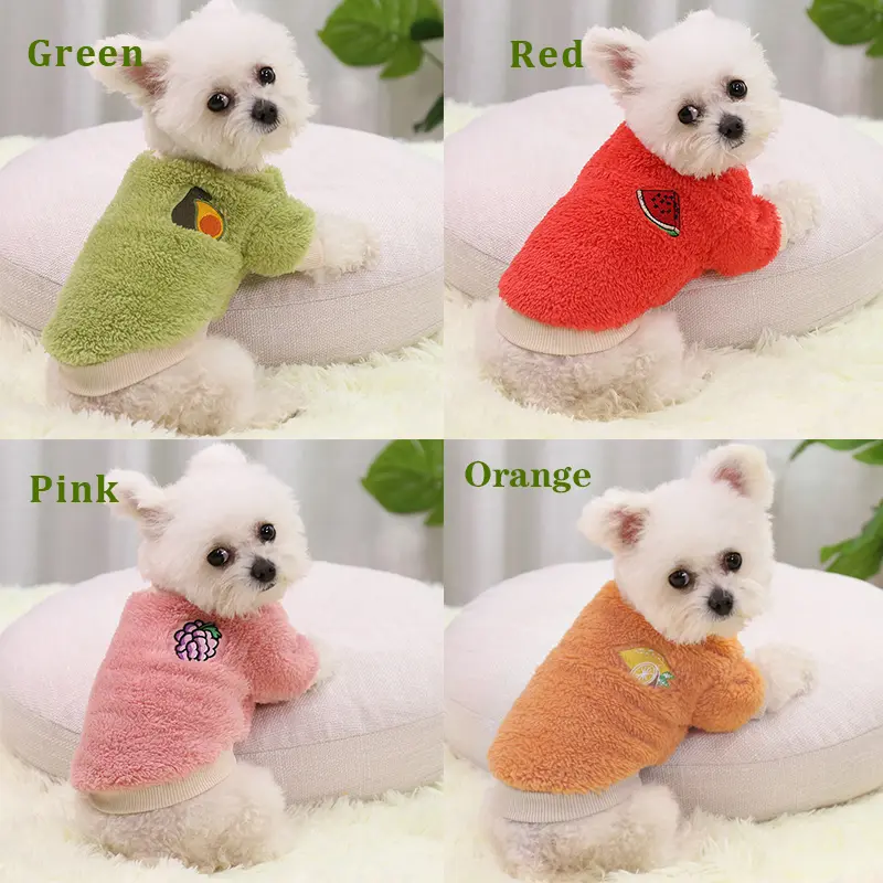 Quần áoXSXXL ấm áp cho chó, quần áo trái cây dễ thương, Ropa Perro, đồ ngủ mềm mại cho chó con, trang phục Chihuahua, áo len chui đầu cho chó