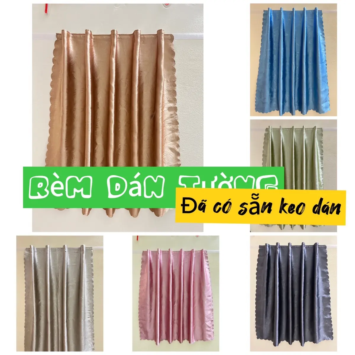 Rèm Cửa Dán Tường Chống Nắng Không Cần Khoan, Chất Liệu Vải Gấm Cao Cấp, Tre Việt Luxury Cửa sổ