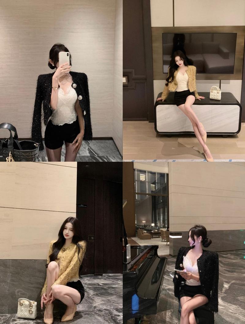 Product Introduction of Áo Khoác Dài Tay Màu Đen Cổ Điển Phong Cách Cổ Điển Dành Cho Nữ, Mùa Thu Và Mùa Đông, Vải Tuýt Cao Cấp, Áo Cardigan Ngắn Thanh Lịch, Bán Chạy, Chứng Nhận Chất Lượng, Còn Hàng Top Women Jacket Voi 5