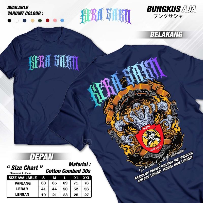 KAOS SEMI COMBED KAOS IKSPI KERA SAKTI REFLEKTIF NYALA - Baju Perguruan Pencak Silat Indonesia Pasker KS Sedulur Papat Kalimo Pancer Monkey Fighter Reflective -  A4708 Semi Katun Army Biru Distro Hijau Hitam Navy Simple  Cream Kuning Maroon 2