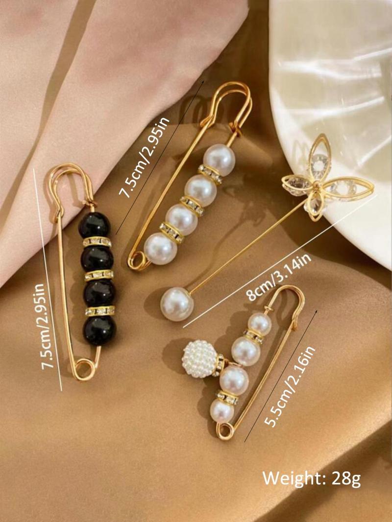Product Introduction of Faux Pearl Decorated Brooch, Elegant Waist Adjustment Buckle for Women, Fashion Accessories for Party, Daily Decor, Trendy Exquisite Brooch for Birthday Gift 1
