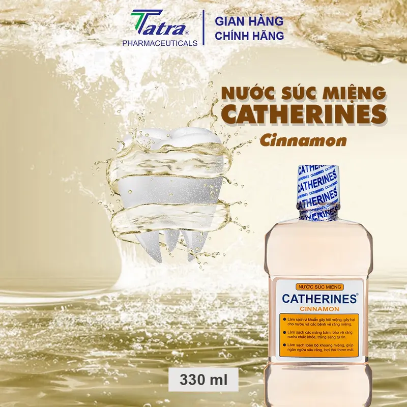[Chai 330ml] Nước Súc Miệng CATHERINES TATRA - Vị Quế Cinamon - Giữ Hơi Thở Thơm Mát 6