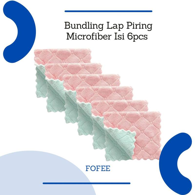 [ISI 6PCS] Kain Lap Piring Anti Minyak Bahan Microfiber / Kain Lap Anti Minyak / Lap Cuci Piring 0