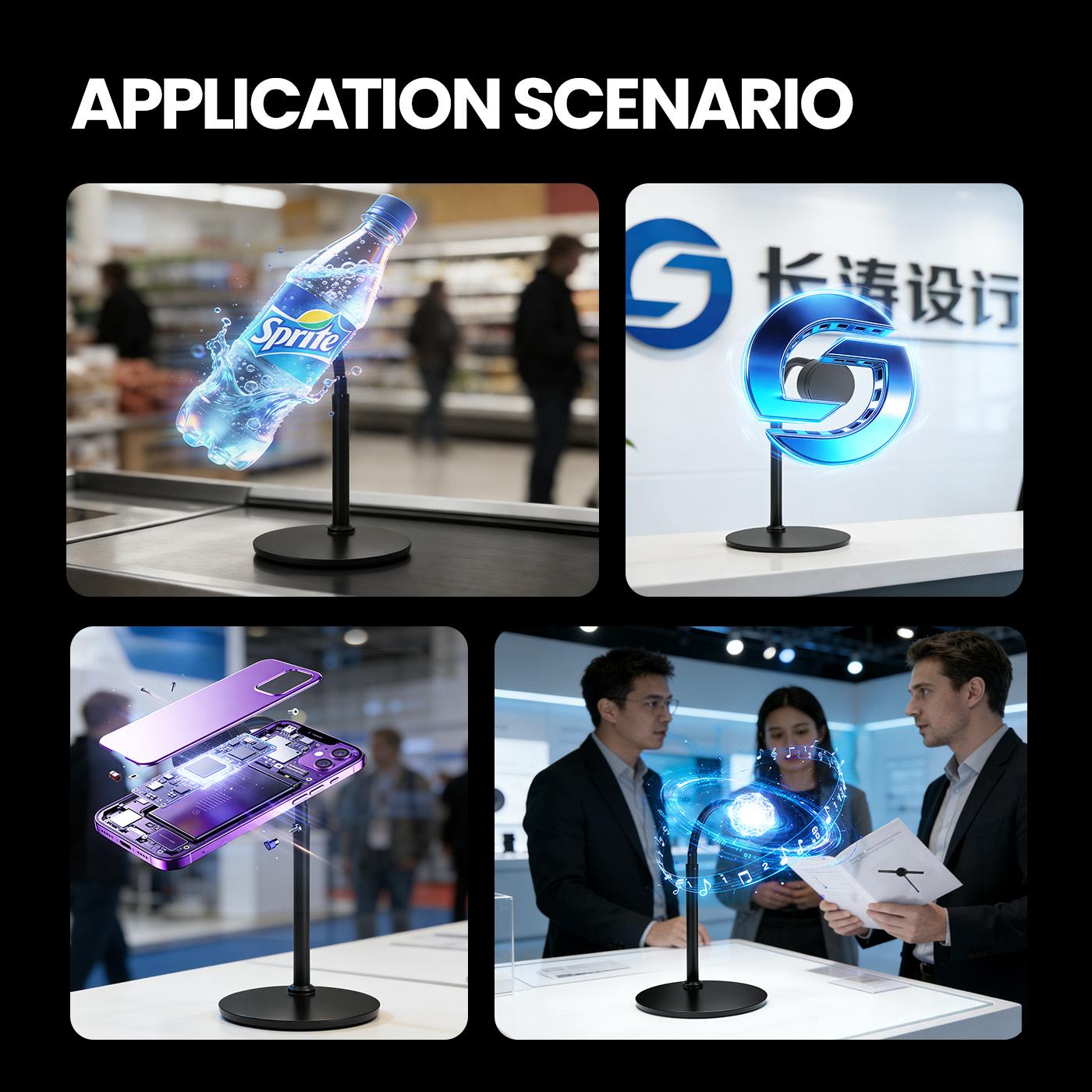 New 3d hologram fan projector halloween christmas hologram Desk display custom logo products  transparent led display - Image 2