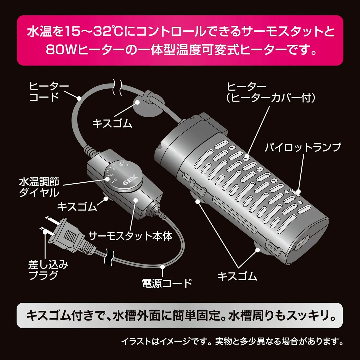 ジェックス GEX AQUA HEATER NEW セーフカバー ヒートナビ 80
