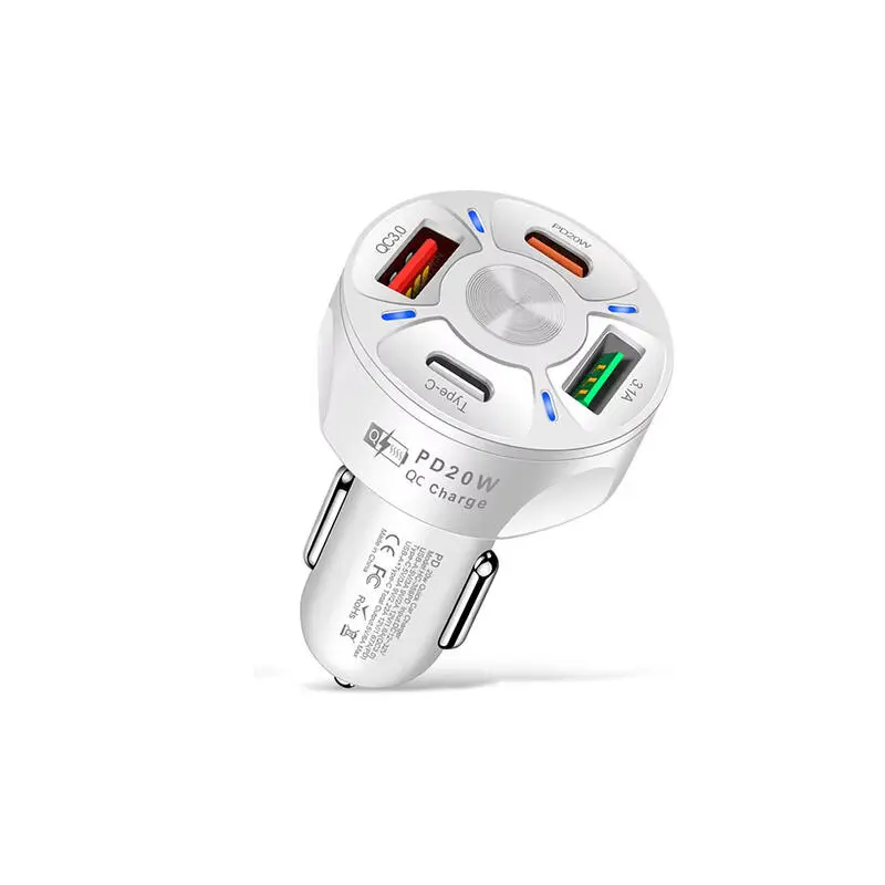 Dual 20W Fast Charging PD Quick Charge 3.0 USB C Car Phone Charger Adapter For iPhone Xiaomi Samsung