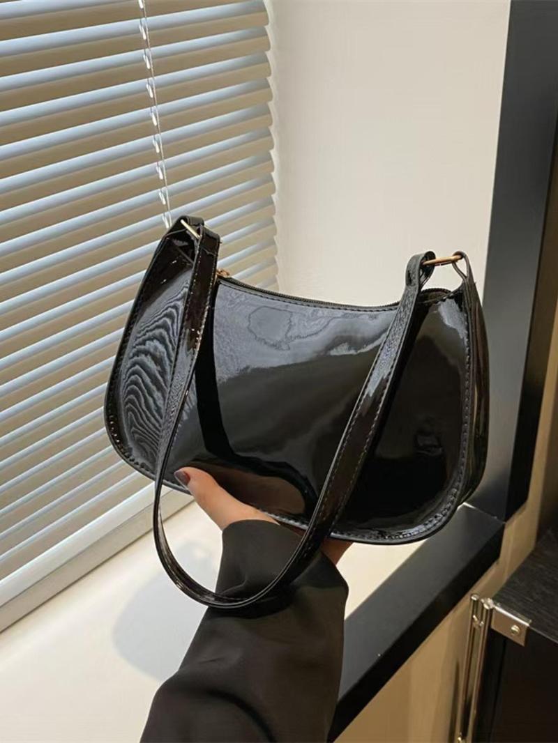 Product Introduction of Fashion Solid Color Shoulder Bag, Casual Versatile PU Leather Underarm Bag for Women, Trendy All-match Commuter Bag for Daily Used 2