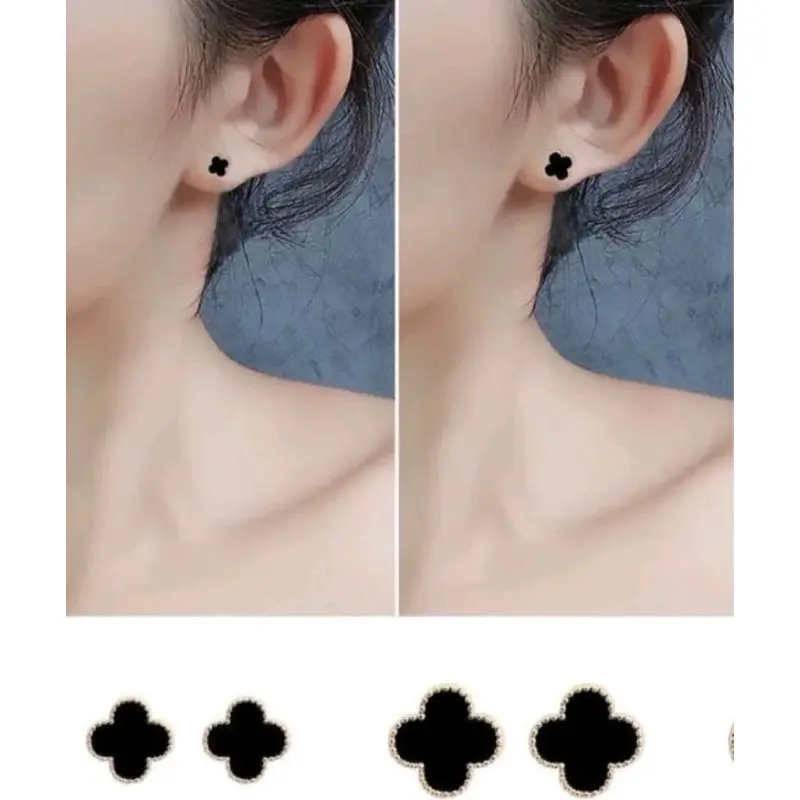 (PROMO) Anting Clover Daun Semanggi Giwang 2 Ukuran / Perhiasan Wanita Anti Karat 1