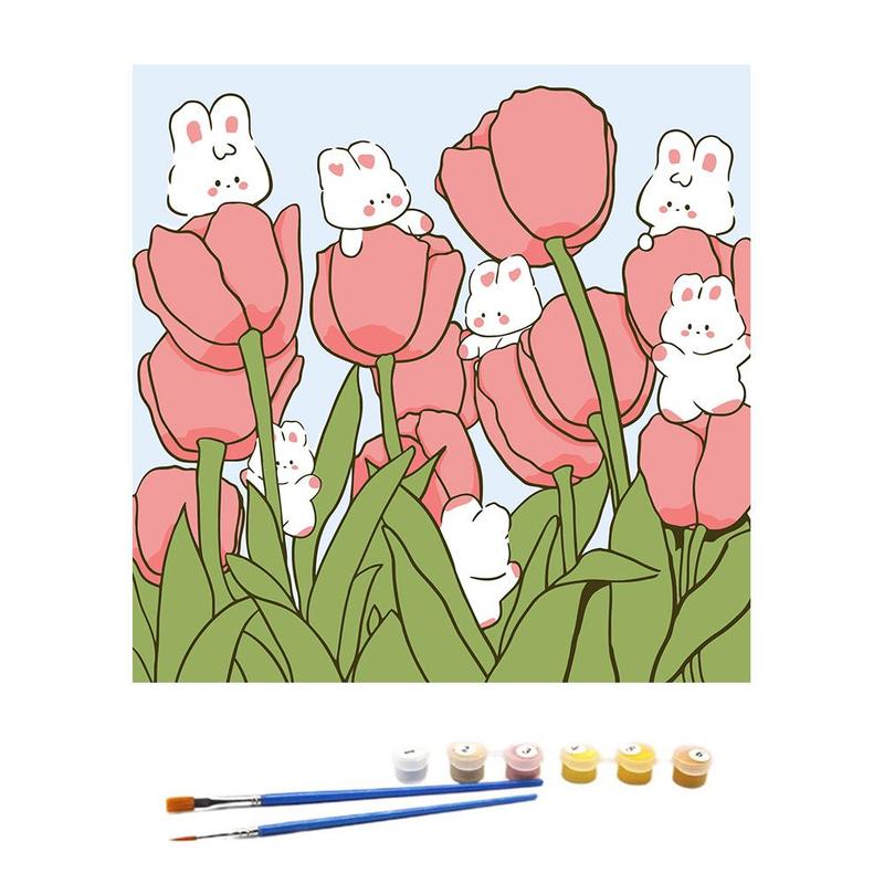 Product Introduction of Cartoon Tulip Animal Oil Painting Toy DIY Handmade Flower Coloring Painting 20