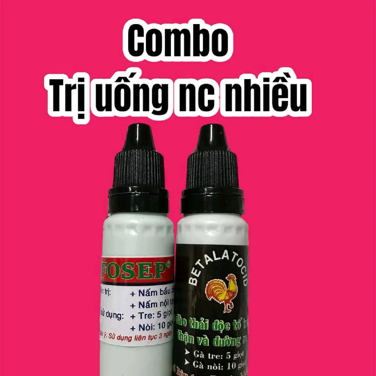 Combo chuyên trị gà bị uống nước nhiều,sản phẩm đuoc xuất xứ từ Viet Nam