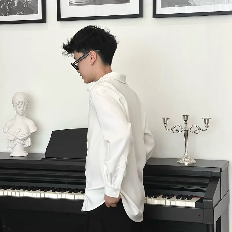 Áo sơ mi trắng vani thiết kế size nhỏ dáng suông 2