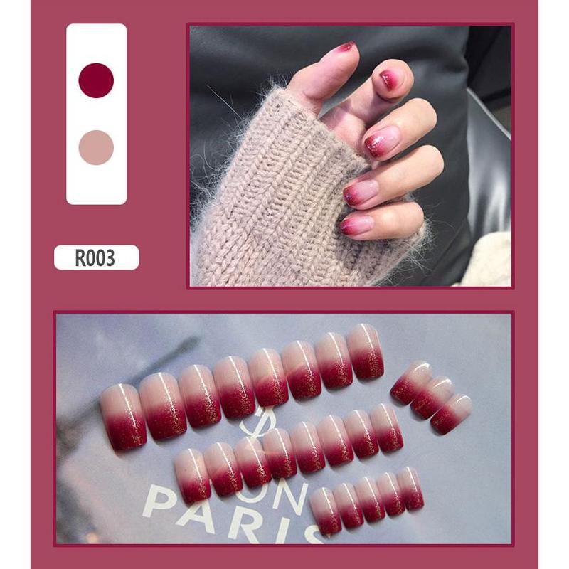 Fake Nails Finished Stickers Cute Nail Stickers Wearable Nail Stickers Removable Fake Nail Pieces 24 Pieces 5
