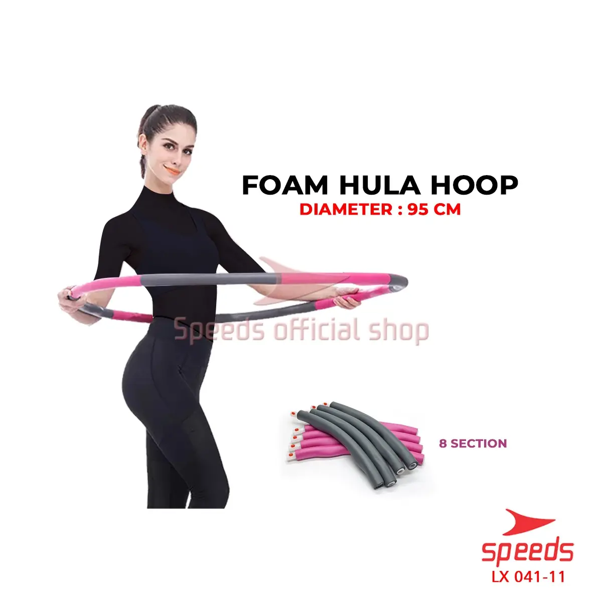 SPEEDS Hula Hoop Fitness Bongkar Pasang Portabel Hullahoop Hulahup Foam 041-11
